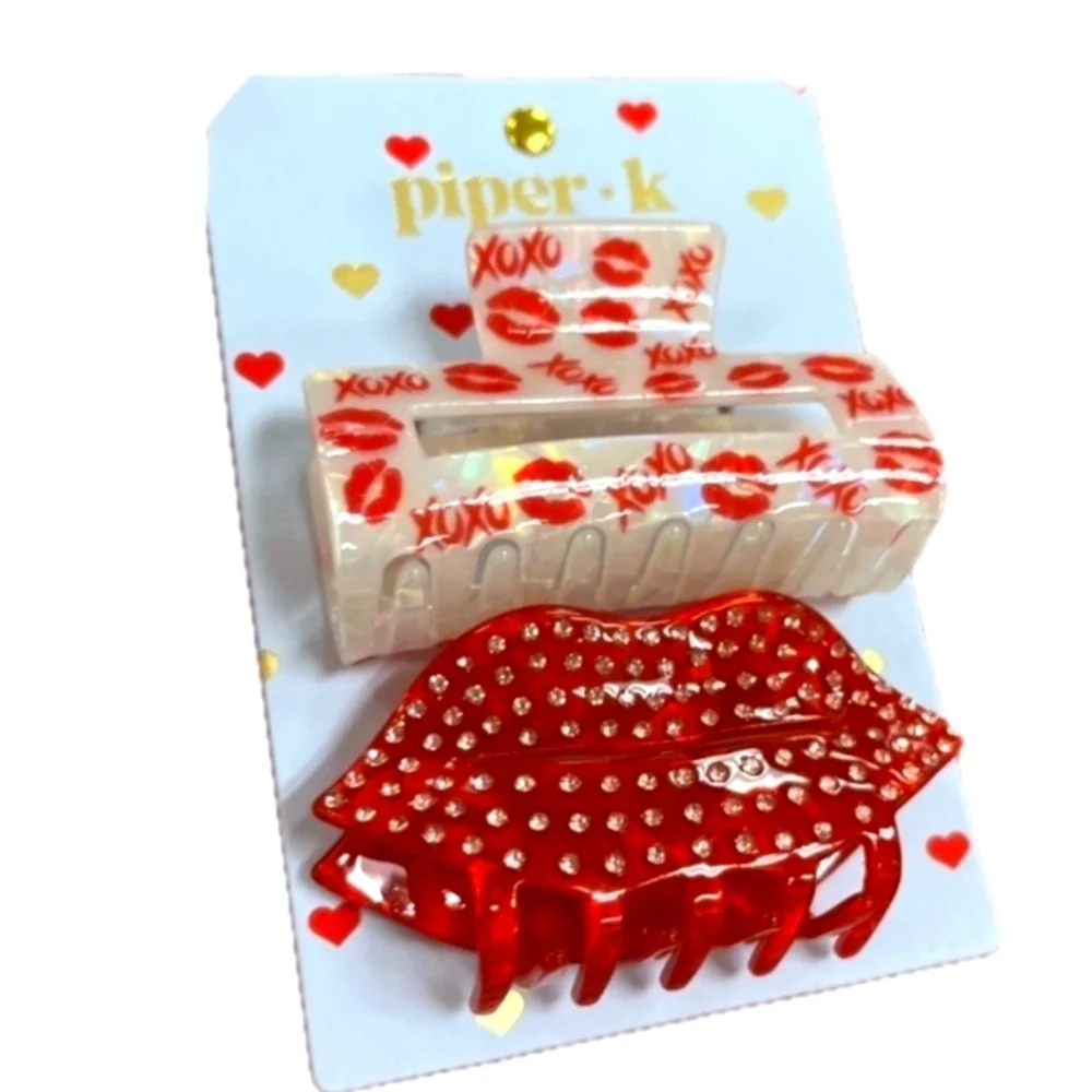❤️▪️ Piper K ▪️Valentines Love Day claw hair clips set of 2! ✨️❤️ NWT